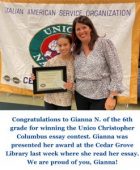 Unico Christopher Columbus essay winner